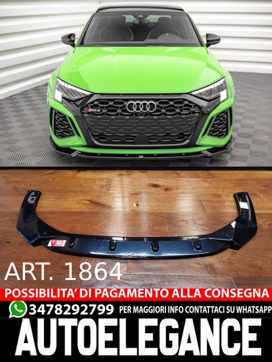 SPLITTER ADATTO PER AUDI A3 8Y 2020+ RS3 NERO LUCIDO