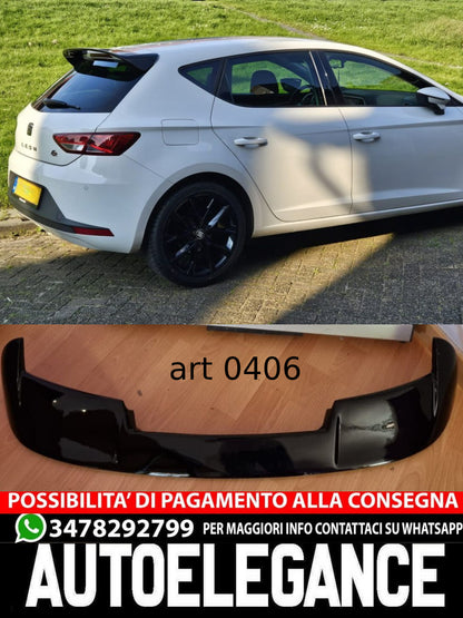 SPOILER ADATTO PER SEAT LEON 5F 5 PORTE 2012-2020 LOOK R300 NERO LUCIDO