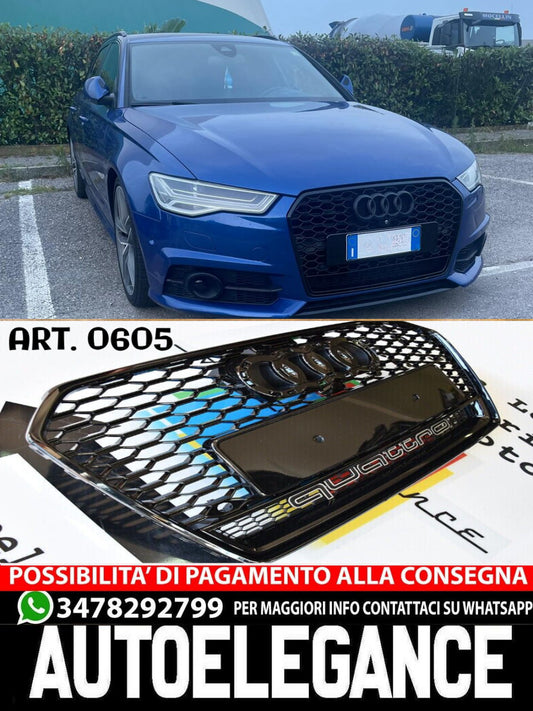 💎GRIGLIA ANTERIORE AUDI A6 4G C7 2014+ LIFT AVANT BERLINA CALANDRA RS6 NERA💎