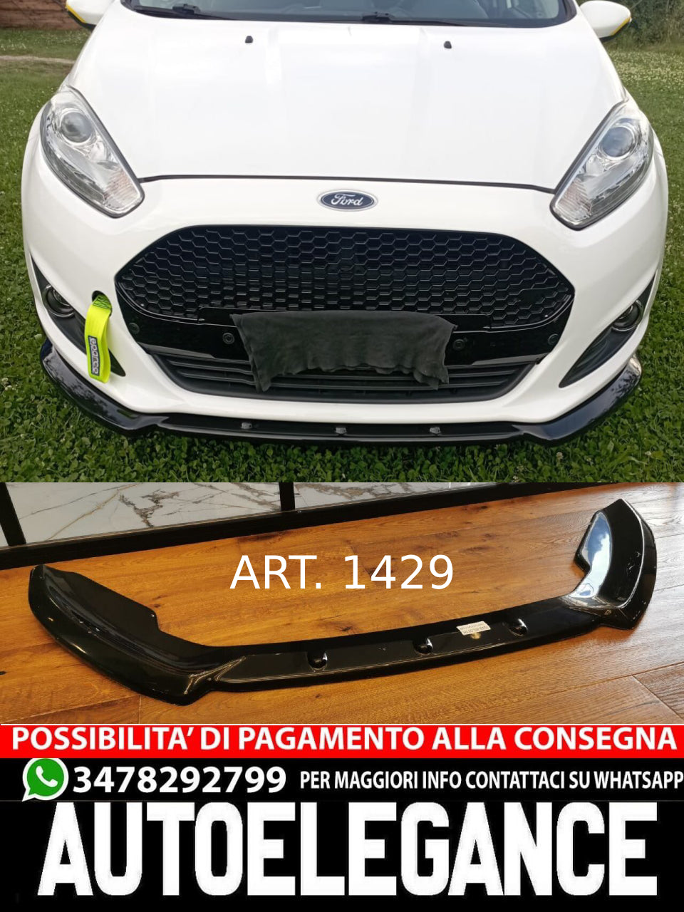 SPLITTER SUITABLE FOR FORD FIESTA MK7 FL 2012-2017 STANDARD GLOSS BLACK