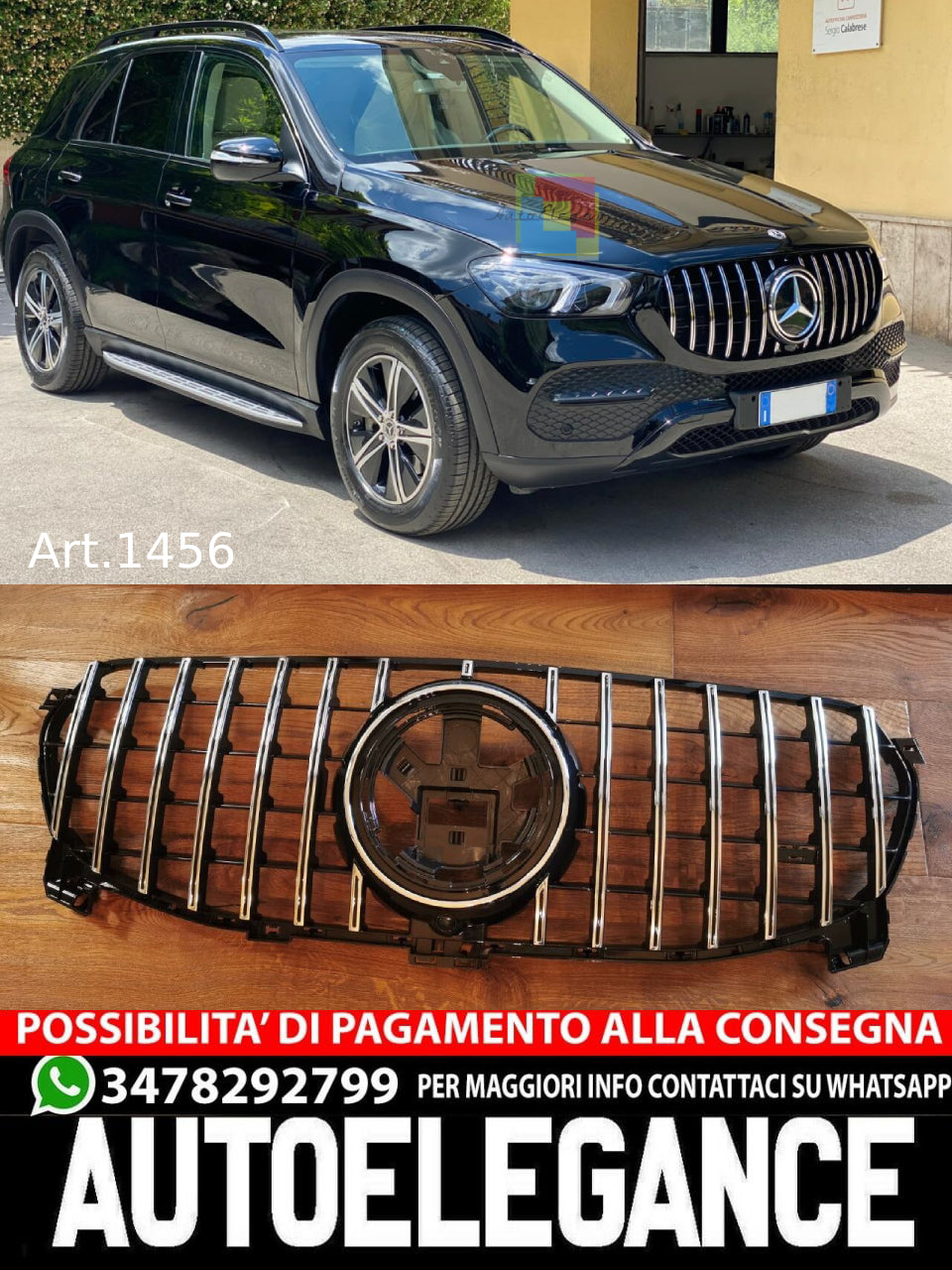 GRIGLIA ADATTA PER MERCEDES-BENZ GLE W167 2019+ STANDARD LOOK GT CROMATA