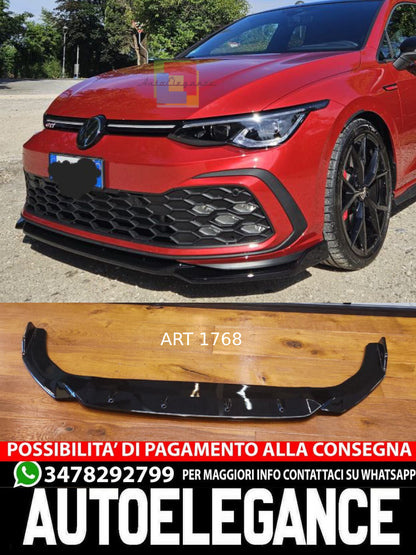 SPLITTER ADATTO PER GOLF 8 GTI GTD GTE RLINE NERO LUCIDO TOP