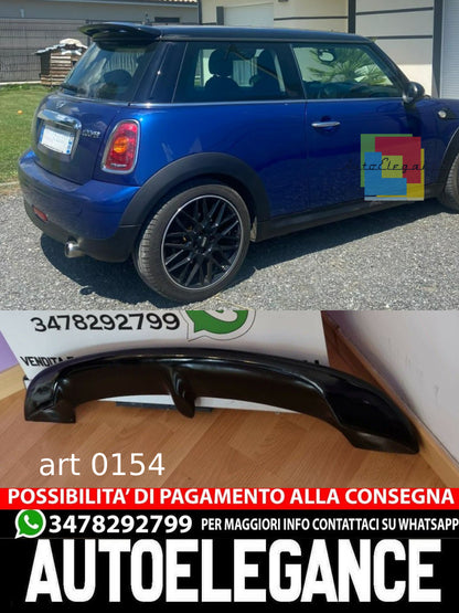 SPOILER ADATTO PER MINI COOPER R56 2005-2014 NERO LUCIDO LOOK SPORTIVO