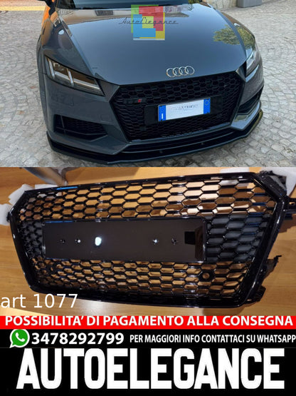 GRIGLIA ADATTA PER AUDI TT FV 8S 2014-2018 LOOK TTRS DESIGN NERO LUCIDO