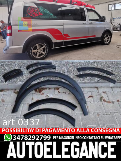 PARAFANGHI ADATTI PER VW TRANSPORTER T5 T5.1 2003-2015 NERO OPACO