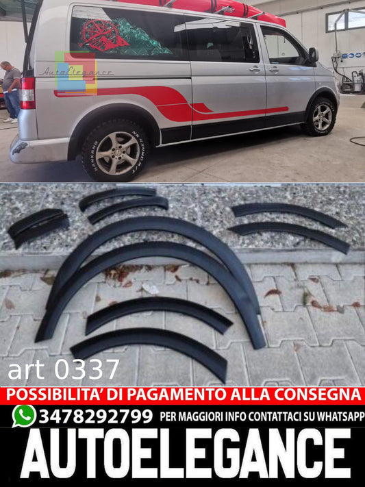 PARAFANGHI ADATTI PER VW TRANSPORTER T5 T5.1 2003-2015 NERO OPACO