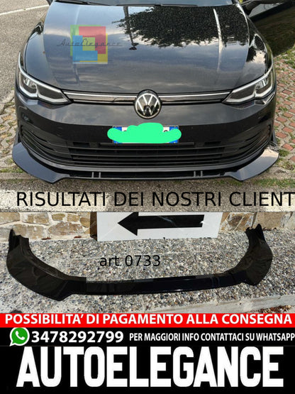 SPLITTER VW GOLF 8 VIII UNDER FRONT BUMPER ABS GLOSSY BLACK BLADE