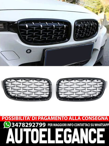✨GRIGLIA SPORTIVA DIAMANTE NERO LUCIDO ADATTO PER BMW SERIE 3 F30 F31 SPORT✨