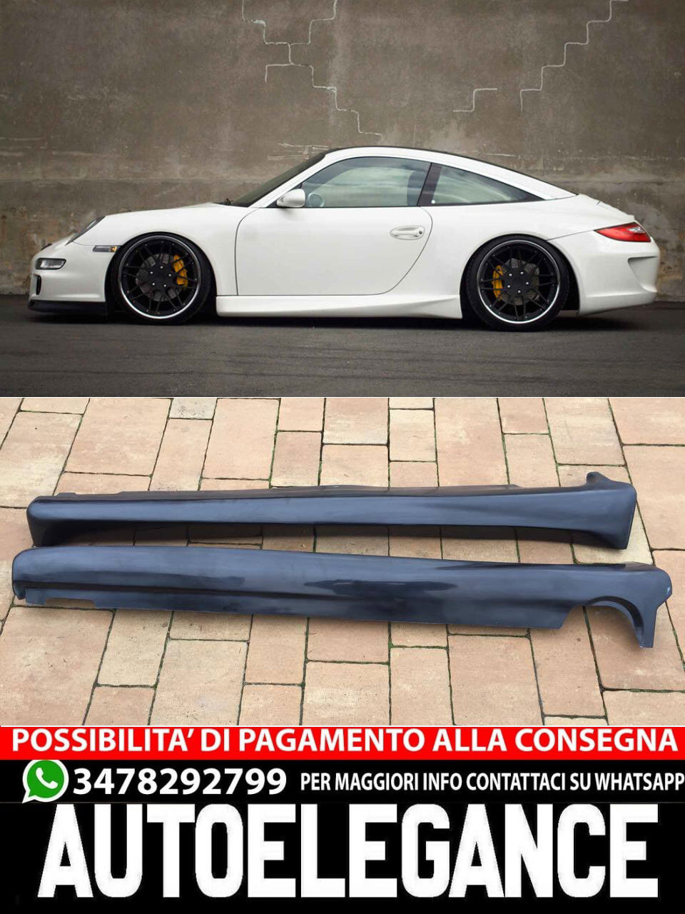 MINIGONNE LATERALI ADATTO PER PORSCHE 911 997 GT3 LOOK