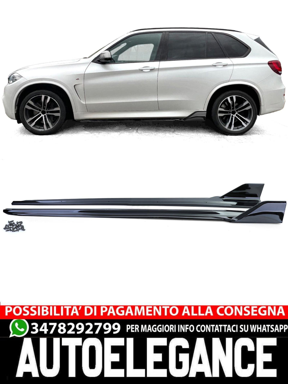 Side skirt attachment Gloss Black suitable for BMW X5 F15 13-18