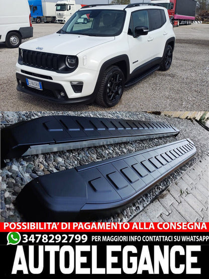 PEDANE LATERALI ADATTE PER JEEP RENEGADE DESIGN SPORTIV LOOK NERO