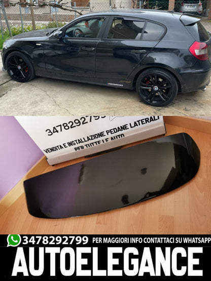 SPOILER TETTO ADATTO PER BMW SERIE 1 E87 E81 2004-2011 NERO LUCIDO LOOK SPORTIVO