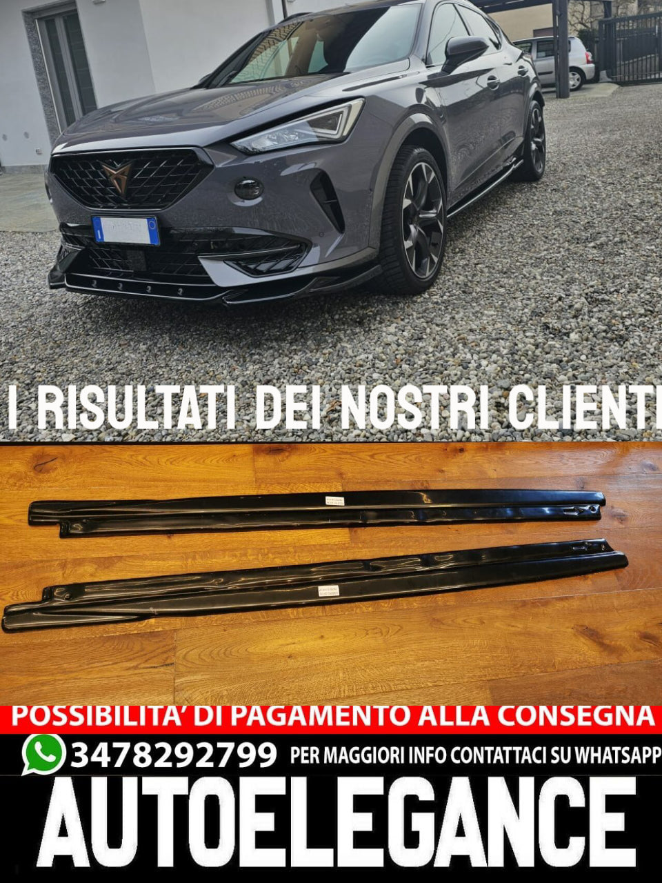 UNDER SKIRTS SUITABLE FOR CUPRA FORMENTOR 2020+ GLOSSY BLACK SPORTY LOOK