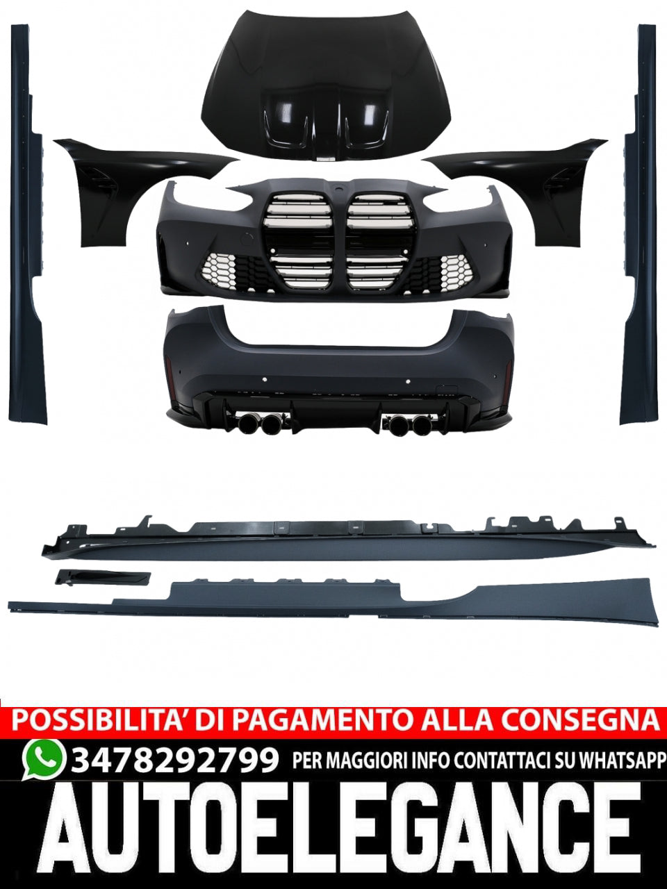 Kit carrozzeria completo adatto per BMW Serie 4 G22 Coupé G23 Cabrio