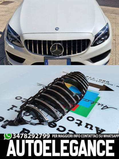 Griglia panamericana telecamera adatta per mercedes classe c w205 12-18 cromata