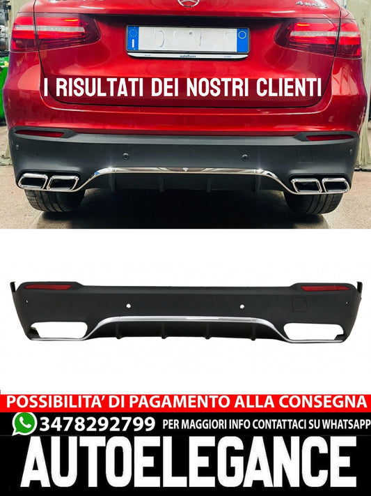 Diffusore Posteriore con Terminali di Scarico adatto per Mercedes GLC X253 SUV (2015-07.2019) equipaggiato Pacchetto Standard