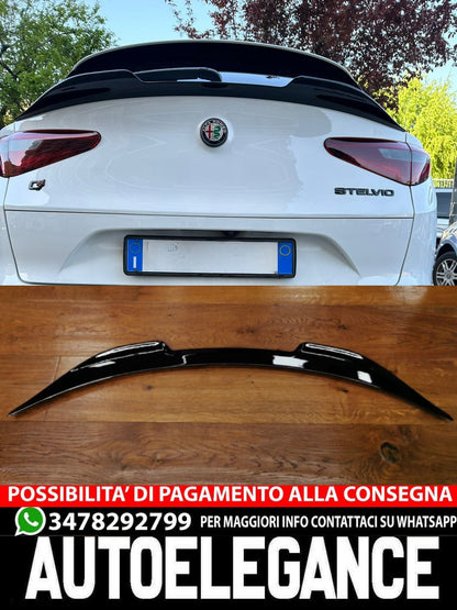 SPOILER BAGAGLIAIO ADATTO PER ALFA ROMEO STELVIO LOOK NERO LUCIDO DESIGN SPORT