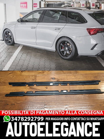 MINIGONNE ADATTE PER SKODA OCTAVIA MK4 SW 2019+ LOOK NERO LUCIDO DESIGN SPORTIVO