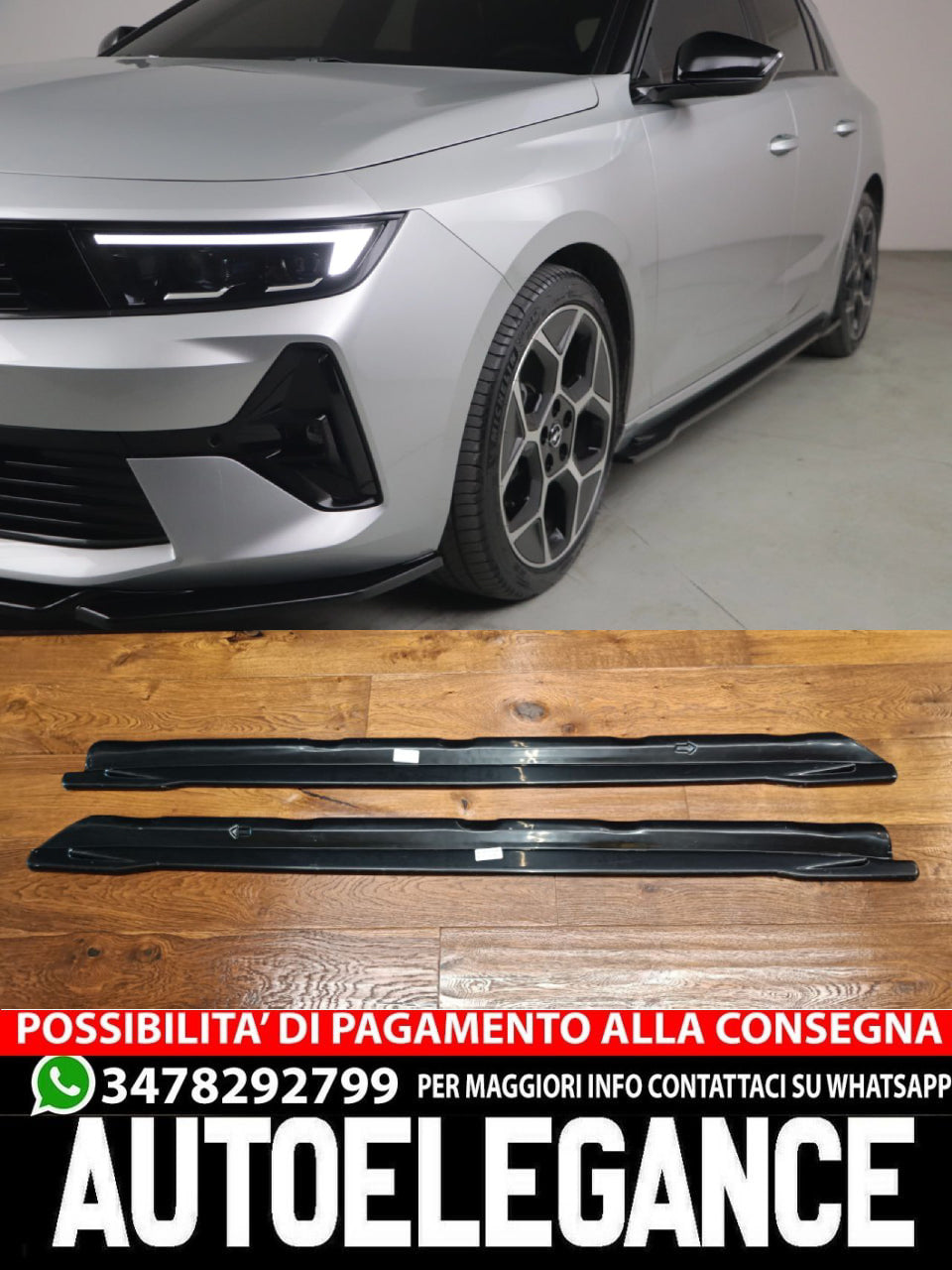 UNDER SKIRTS SUITABLE FOR ASTRA L 2020+ R GLOSSY BLACK