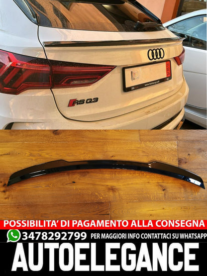 SPOILER BAGAGLIAIO ADATTO PER AUDI Q3 SPORTBACK 2019+ NERO LUCIDO LOOK RSQ3