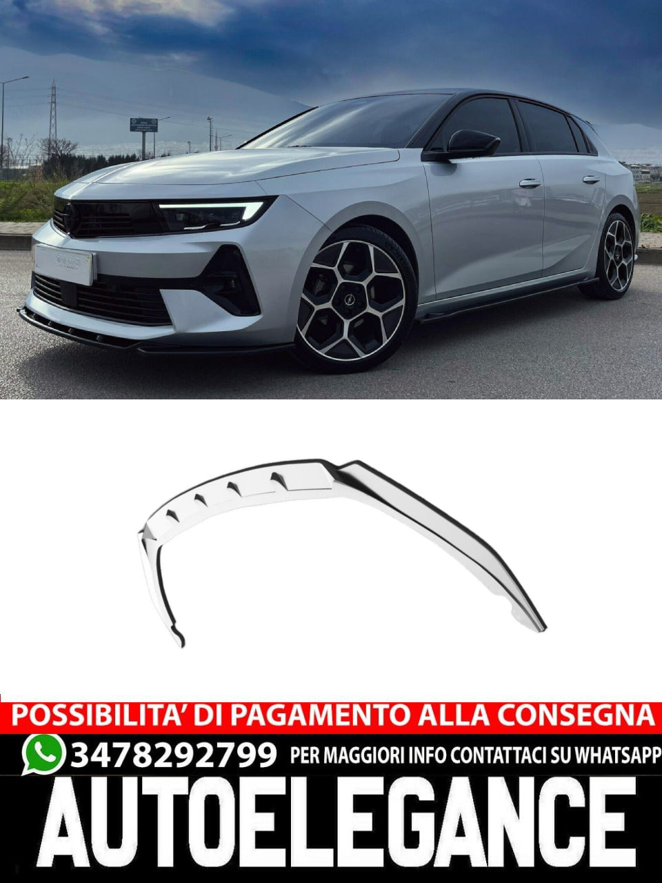 SPLITTER SUITABLE FOR ASTRA L 2020+ GLOSSY BLACK