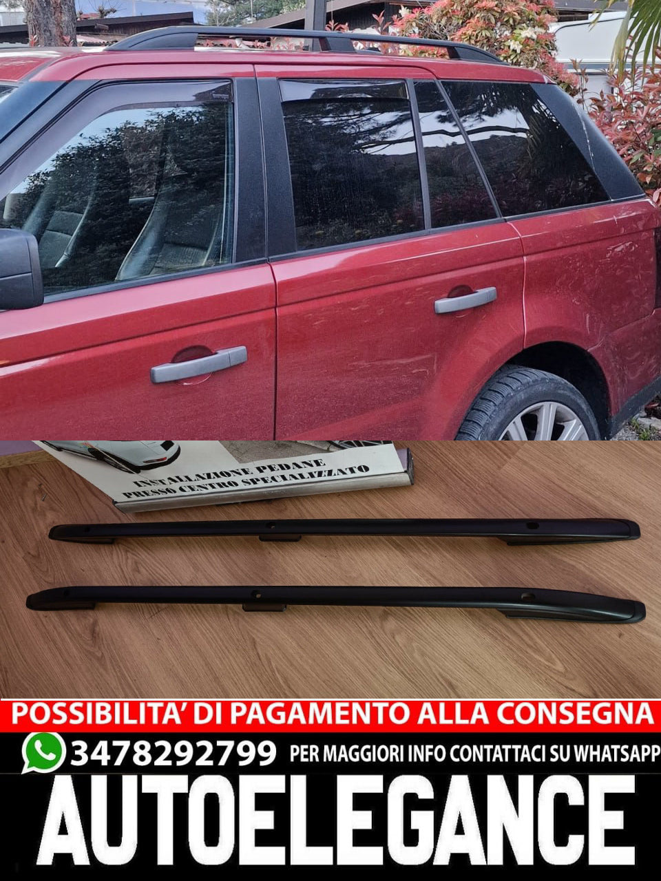 💎RANGE ROVER SPORT 2005-2013 BARRE SUL TETTO MANCORRENTI NERI PORTAPACCHI💎