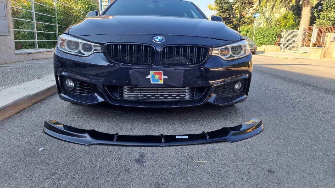 ART. 0540 SPLITTER BMW SERIE 4 F32 F33 F36 MSPORT LOOK TENZO NERO LUCIDO