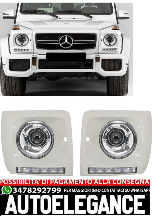 Fari Bi-Xenon Look Coperture LED Bianco DRL Adatto per Mercedes Classe G W463