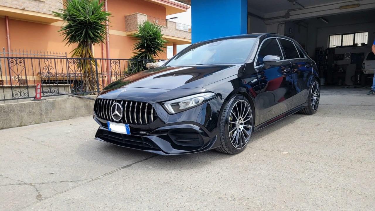 ART. 0221 PARAURTI ANTERIORE+GRIGLIA  MERCEDES CLASSE A W177 LOOK AMG A45S