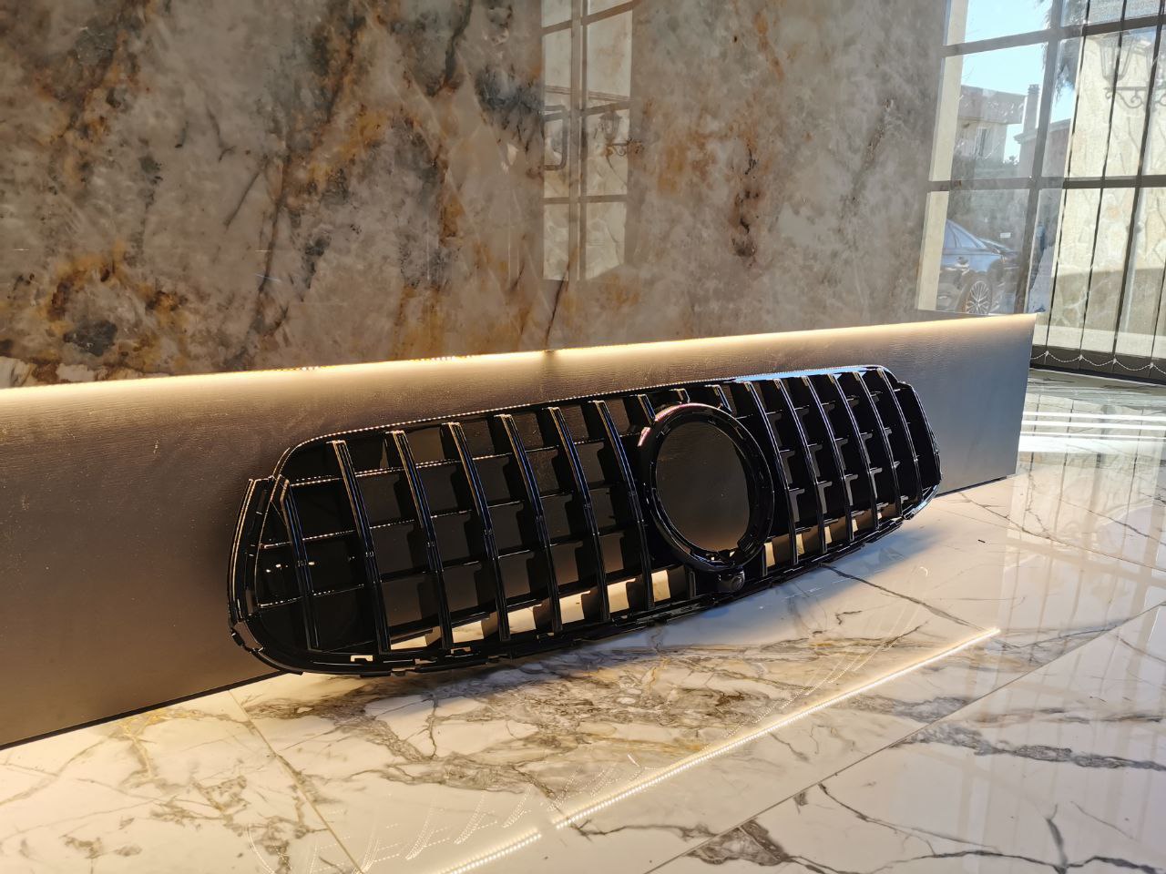 ART. 1318 GRIGLIA MERCEDES GLC X253 C253 19-22 AMG LIFT LOOK GT NERO LUCIDO