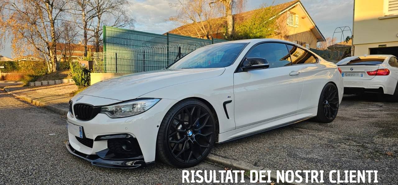 ART. 0540 SPLITTER BMW SERIE 4 F32 F33 F36 MSPORT LOOK TENZO NERO LUCIDO