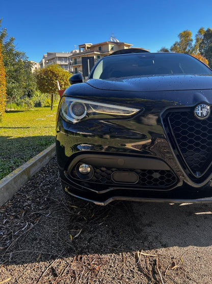 SPLITTER ADATTO PER ALFA ROMEO STELVIO LOOK NERO LUCIDO DESIGN SPORTIVO