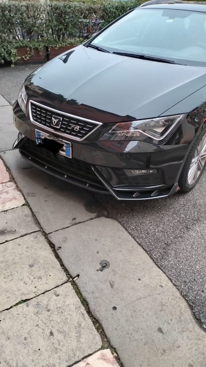 SEAT LEON 5F SPOILER FR SPOILER SOTTO PARAURTI ANTERIORE ABS NERO SPLITTER