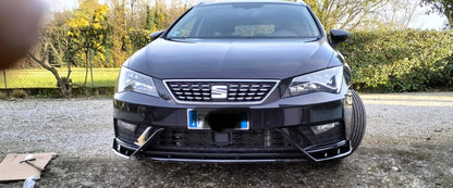 SEAT LEON 5F SPOILER FR SOTTO PARAURTI ANTERIORE ABS NERO LUCIDO SPLITTER ..-
