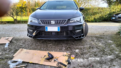 SEAT LEON 5F SPOILER FR SPOILER SOTTO PARAURTI ANTERIORE ABS NERO SPLITTER