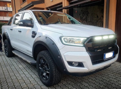 GRIGLIA ADATTA PER FORD RANGER T6 2015-2018 NERO OPACA + LED LOOK SPORTIVO