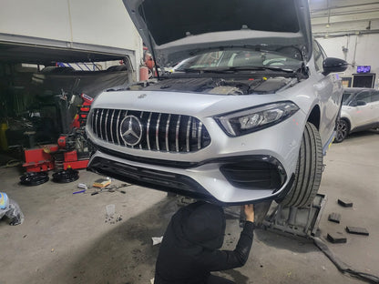 BUMPER SUITABLE FOR MERCEDES-BENZ A CLASS W177 AMG LOOK A45S + CHROME GRILLE 360 camera
