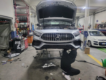 BUMPER SUITABLE FOR MERCEDES-BENZ A CLASS W177 AMG LOOK A45S + CHROME GRILLE 360 camera