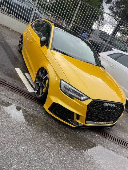 SPLITTER SOTTO PARAURTI ADATTO PER AUDI A3 8V 2017+ RS3 ABS LOOK NERO LUCIDO