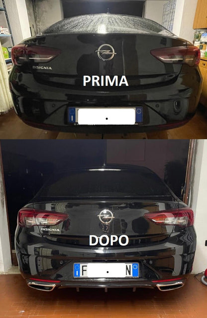 ✨0435 DIFFUSORE POSTERIORE ADATTO PER OPEL INSIGNIA B 2018+ LOOK NERO LUCIDO✨