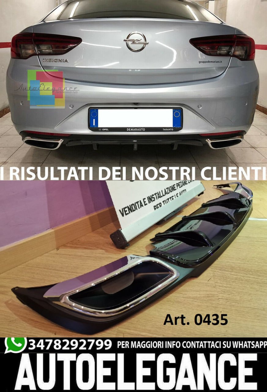 ✨0435 DIFFUSORE POSTERIORE ADATTO PER OPEL INSIGNIA B 2018+ LOOK NERO LUCIDO✨