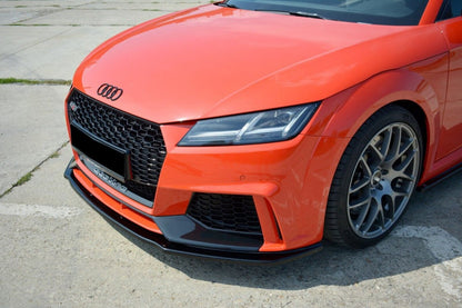 SPLITTER ANTERIORE PER AUDI TT FV MK3 2015+ ADATTO A PARAURTI RS NERO LUCIDO ABS