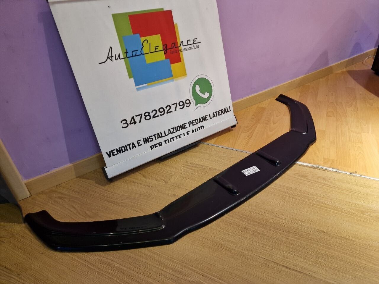 SPLITTER ANTERIORE PER AUDI TT FV MK3 2015+ ADATTO A PARAURTI RS NERO LUCIDO ABS