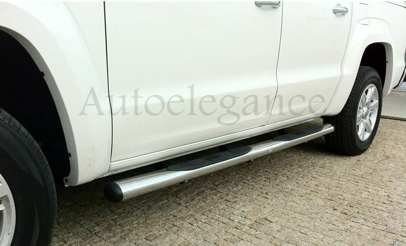 PEDANE ADATTE PER VW AMAROK 2010+  SOTTOPORTA LATERALI IN ACCIAIO INOX