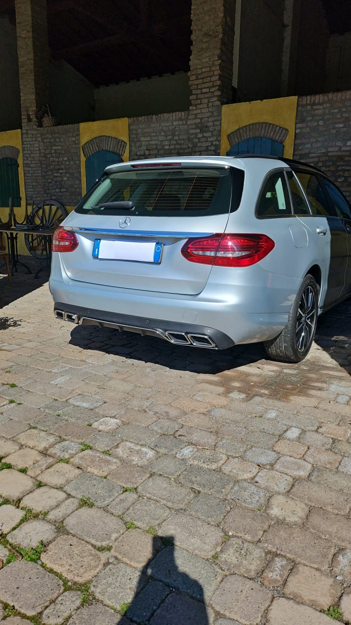 💎SOTTO PARAURTI MERCEDES CLASSE C W205 DIFFUSORE POSTERIORE AMG + TERMINALI💎