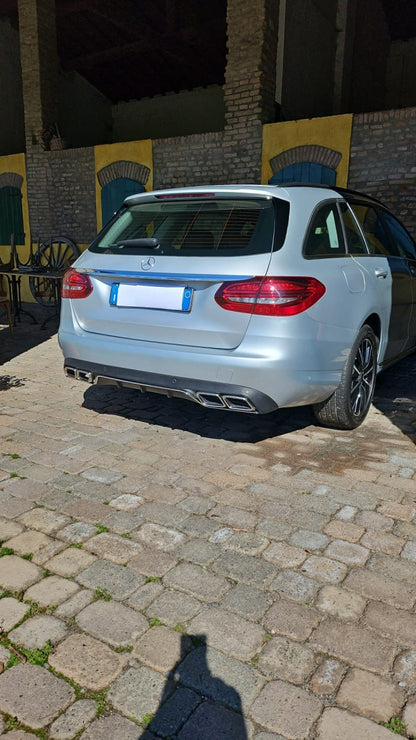 💎SOTTO PARAURTI MERCEDES CLASSE C W205 DIFFUSORE POSTERIORE AMG + TERMINALI💎