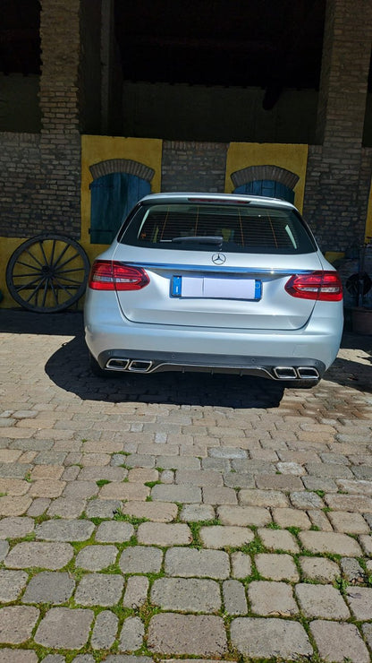 💎SOTTO PARAURTI MERCEDES CLASSE C W205 DIFFUSORE POSTERIORE AMG + TERMINALI💎