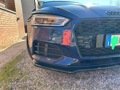 FRONT BUMPER SPLITTER FOR AUDI A5 F5 2016-2018 S7 SLINE GLOSS BLACK ABS 