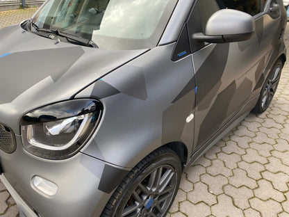 ⏩SMART FORTWO 453 COPPIA SOTTO PORTA LATERALI SPORTIVI MINIGONNE ABS / PLASTIC