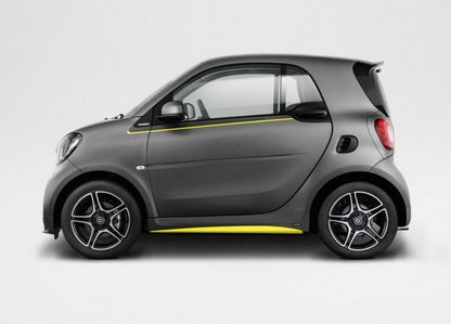 ⏩SMART FORTWO 453 COPPIA SOTTO PORTA LATERALI SPORTIVI MINIGONNE ABS / PLASTIC